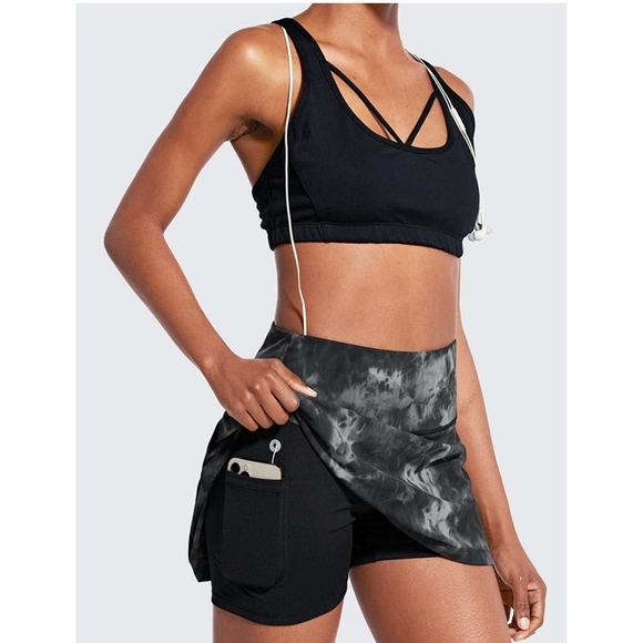 Baleaf Flyleaf Tie Dye Tennis Skort Skirt Navy XL - Picture 3 of 14